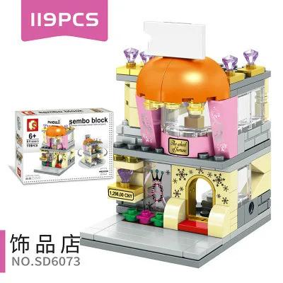 Sembo Block Mini City Street Store Building Bricks Chinatown Series Educational Kid Toy