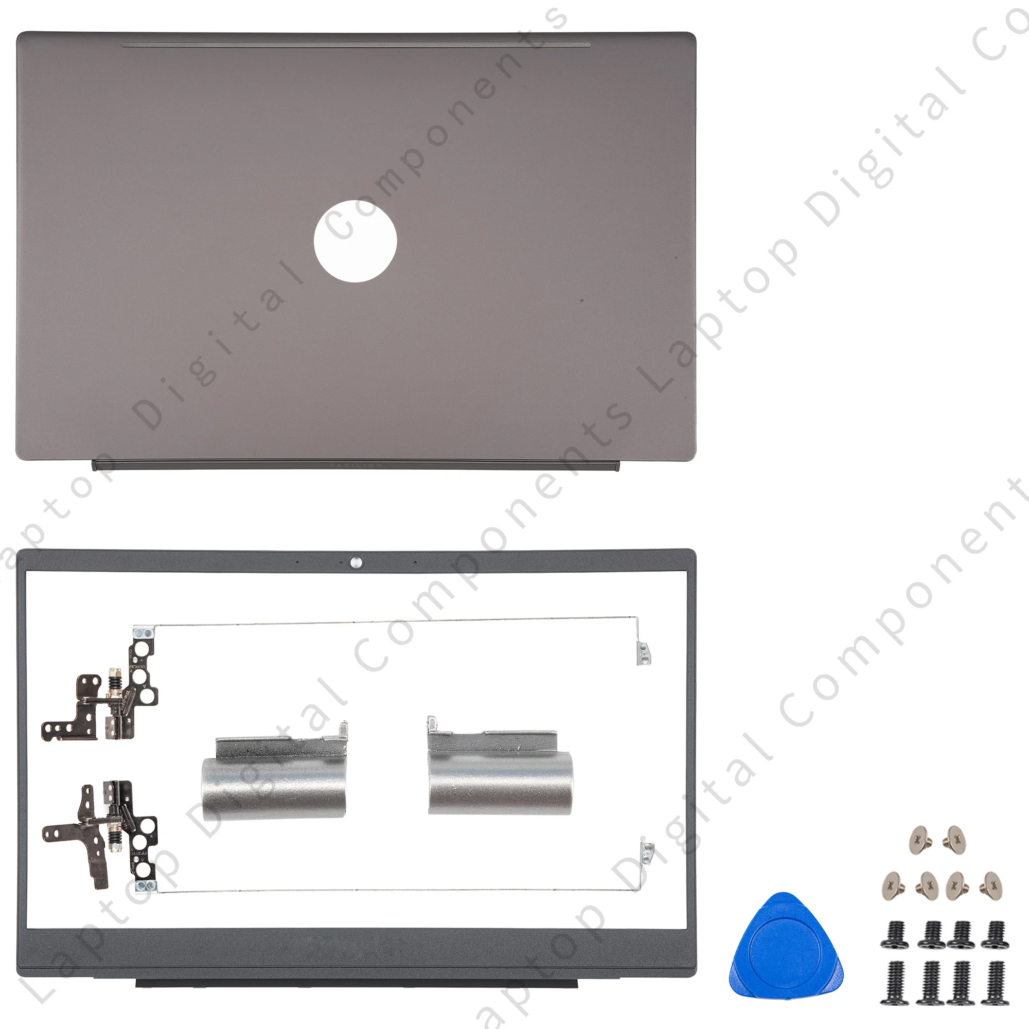 Imagem -05 - Nova Capa Traseira Superior para hp Pavilion 15-cs 15-cw Tpn-q208 Q21 Laptop Lcd Capa Traseira Dobradiças Moldura Frontal Capa Cinza Prata