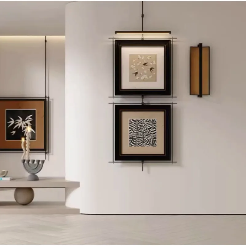 Metal Hanging Picture Rod Minimalist for Wall Living Room and Porch, Pendant Background Wall Decor for Model Room