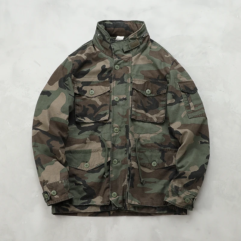 

Камуфляжное рабочее платье в стиле ретро в американском стиле, мужское свободное повседневное пальто M65, военное пальто с капюшоном, парусиновая ткань, длинная молния све