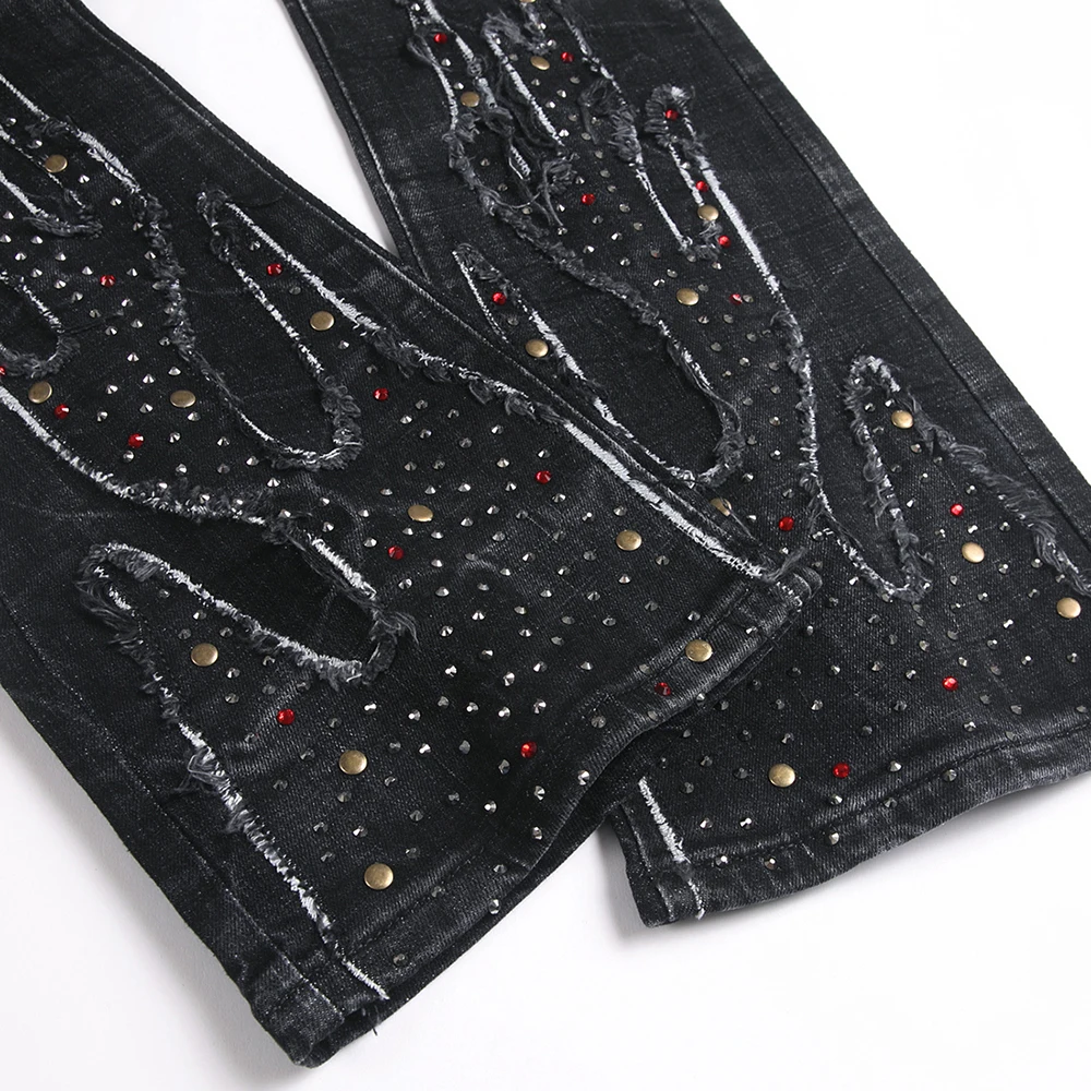 Men Crystal Rivet Stretch Deni - đánh giá và giá Men Shoes Jeans