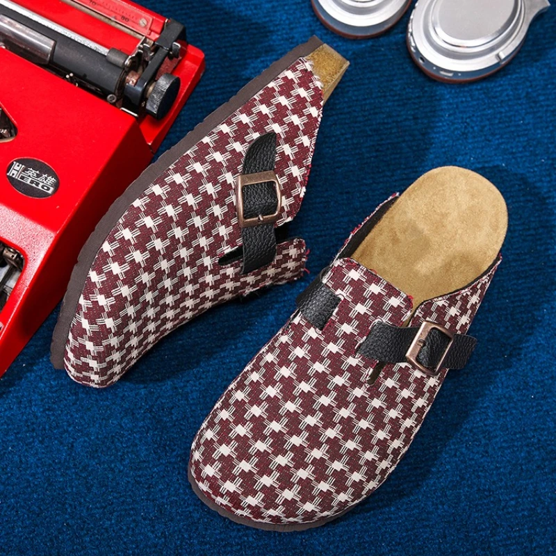 

Retro Cork Clogs Slippers For Men Women Fashion Mules with Arch Support Unisex Classic Beach Shoes Men's Leather Sandals
