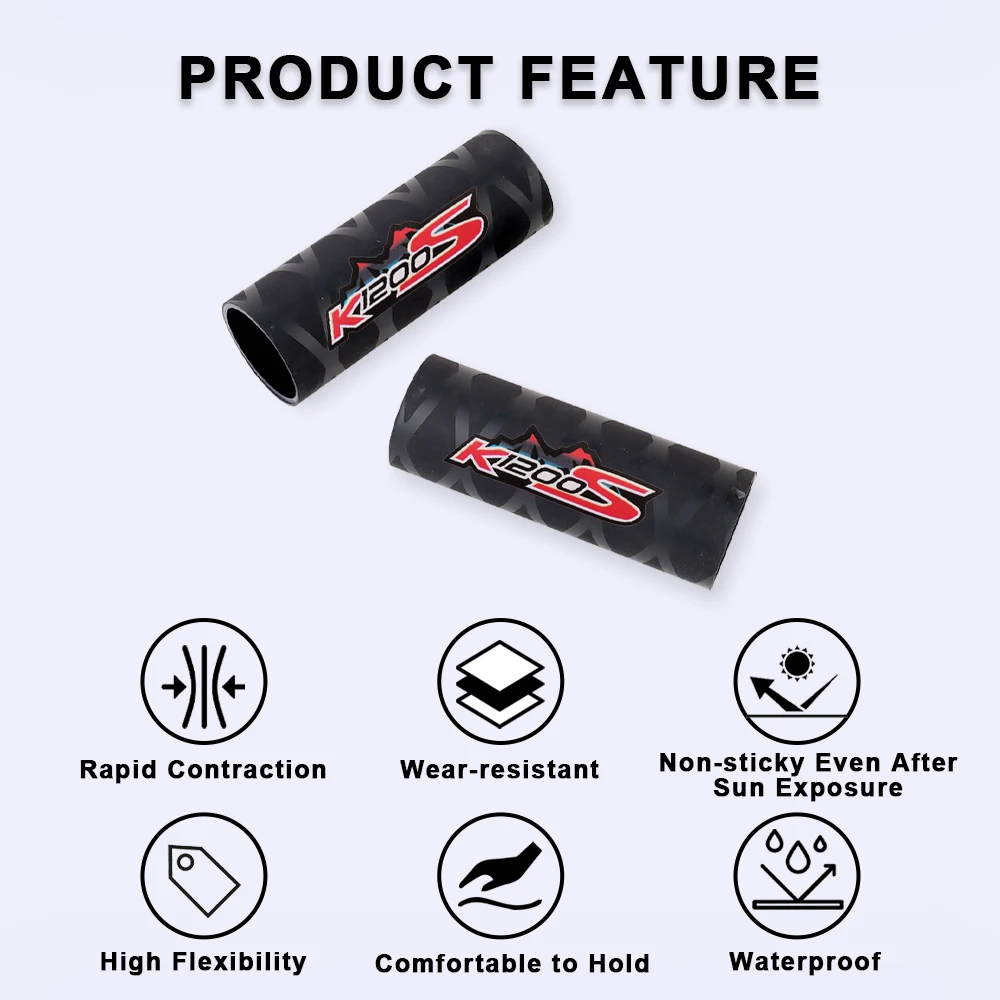 For BMW K 1200 S K1200 S 1200S K1200S 2005-2008 Motorcycle Heat Shrinkable Handlebar Grips Cover Rubber Grip Gloves Accessories