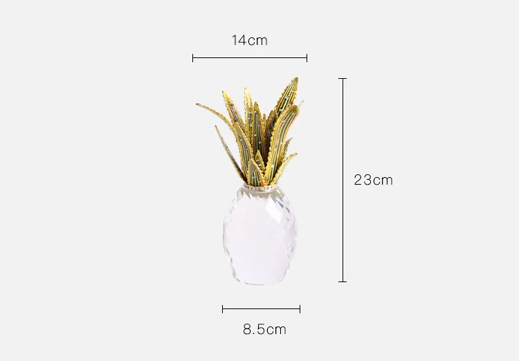 Art Home Luxury Wind High Sense Living Room Porch Crown Crystal Pineapple Crafts Desktop Decoration Small Ornaments