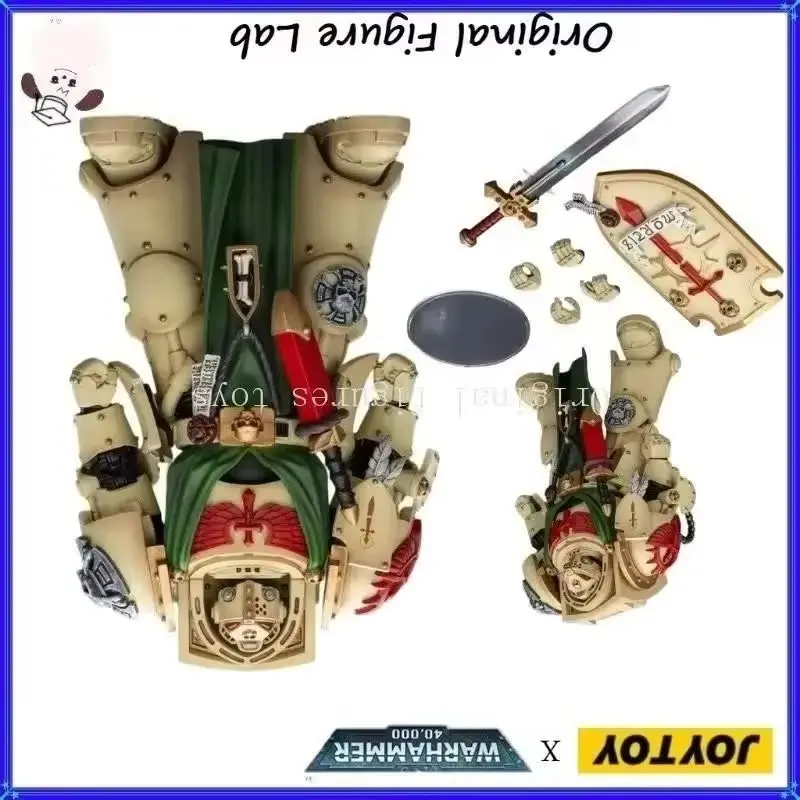 Original JOYTOY WARHAMMER 40K Dark Angels Deathwing Knight 3 with Power Sword and Storm Shield Trendy Models Toys Gifts
