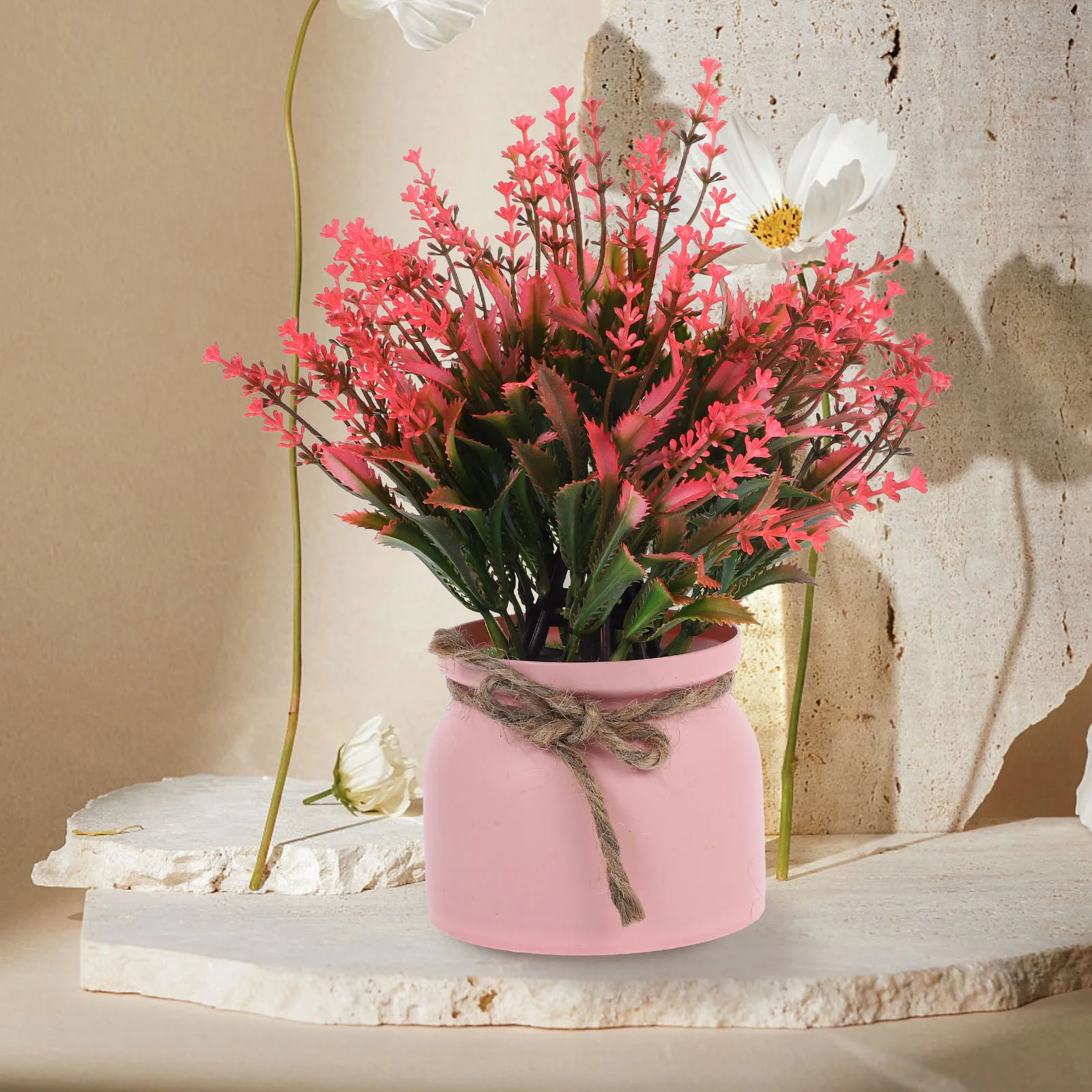 

Realistic Simulated Potted Plant In The Basin Artificial Flower with Faux Outdoor Plants