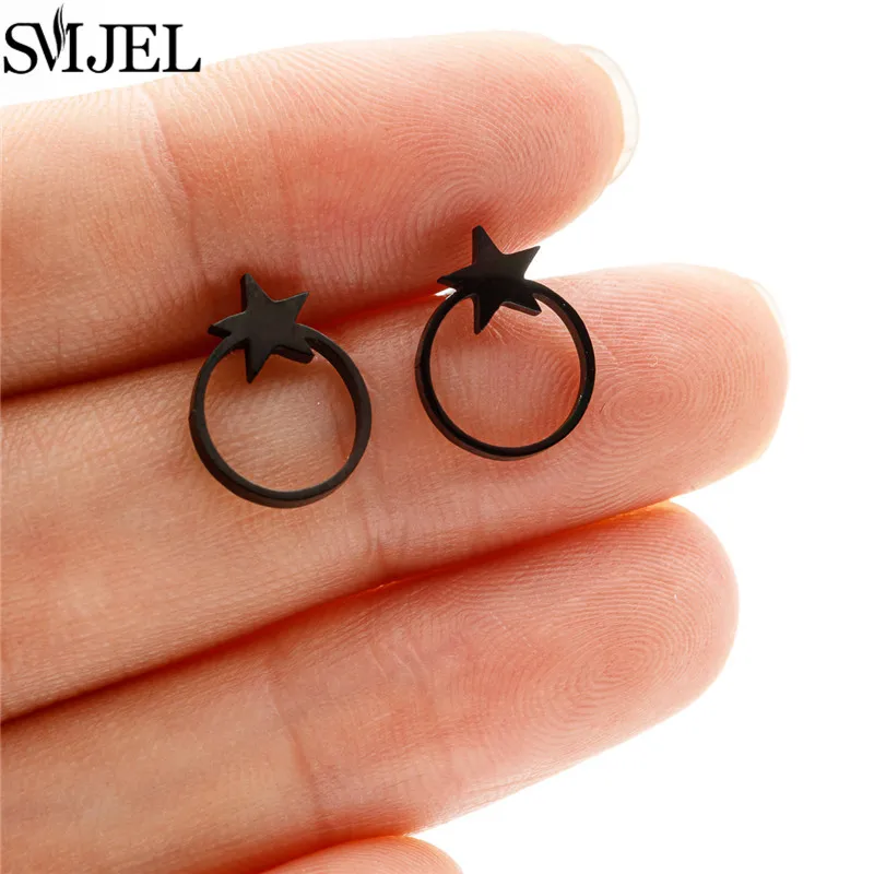 Punk Stainless Steel Geometric Earrings, U Shaped Design