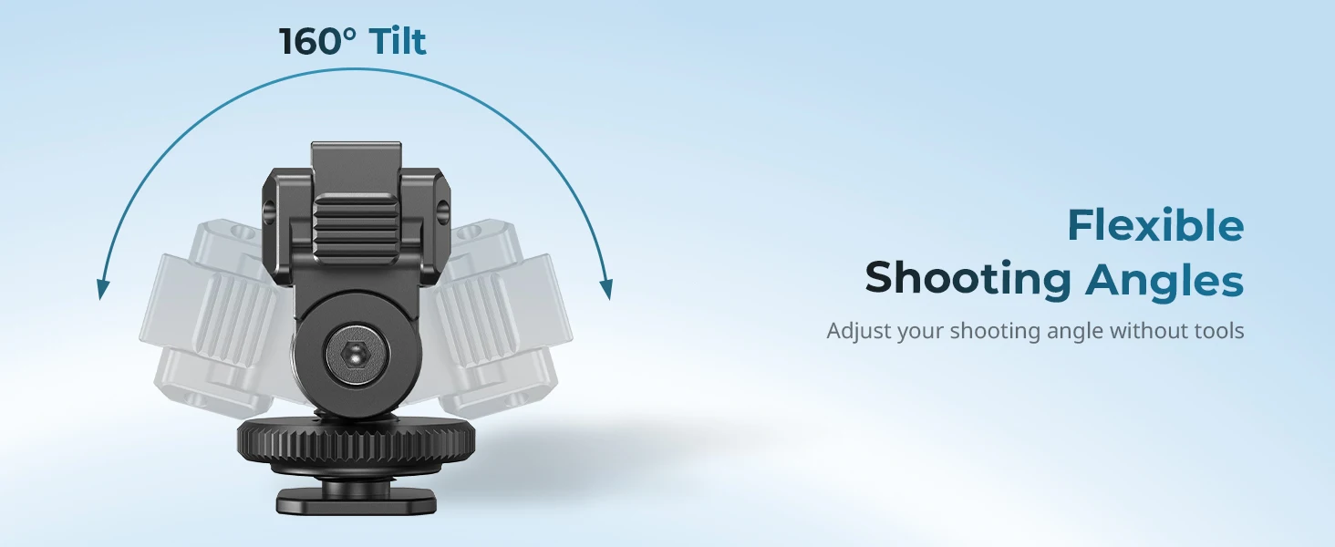 SmallRig Cold Shoe-Halterung für DJI Osmo Action 6 / Nano, mit Schnellverschluss-Halterung 160 ° Neigungsverstellbar mit 1/4"-20-Grad-Loch für Käfige – Detail 3