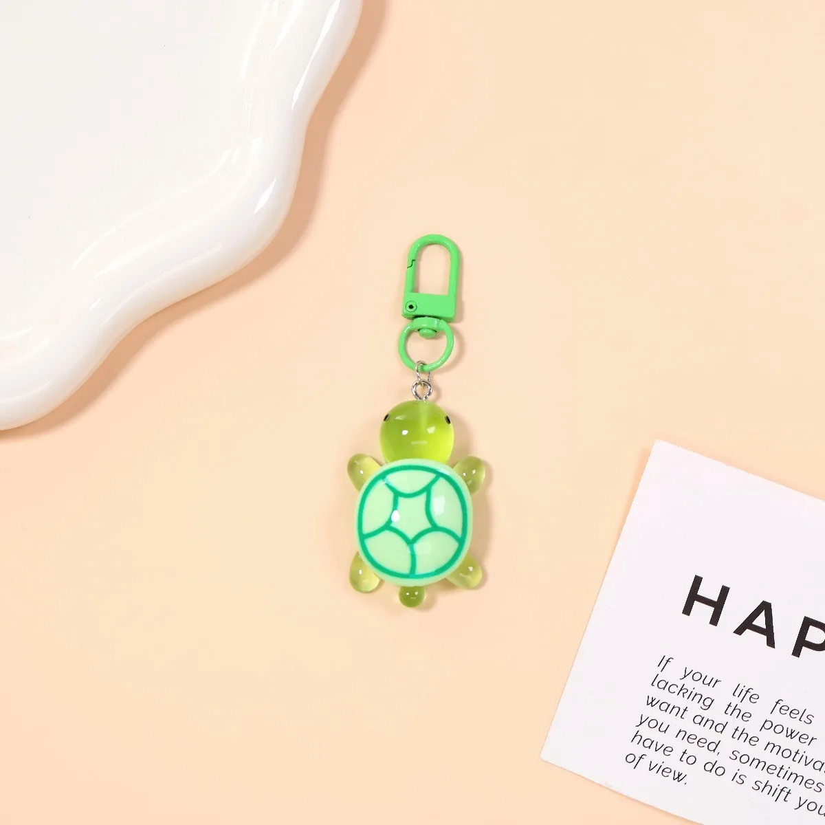 Night Luminous Turtle Bag Key Clip Resin Glow Tortoise Animal Pendant Color Spring Hook Cute Lucky Small Gift For Pet Lovers