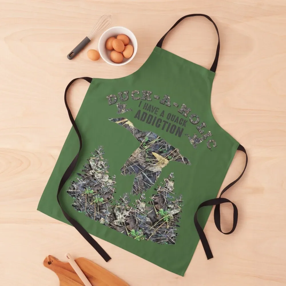 Quack Addiction Camoufalge Duck Hunting Design for Duck Hunters Apron For Kitchen Household Items Apron