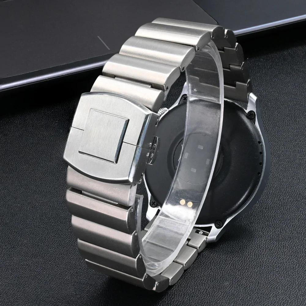 22mm Titanium Strap for OnePlus Watch 2/2R 46mm 316L Stainless Steel Buckle Bracelet for Huawei GT4 GT5 Pro 46mm Amazfit T-REX 3