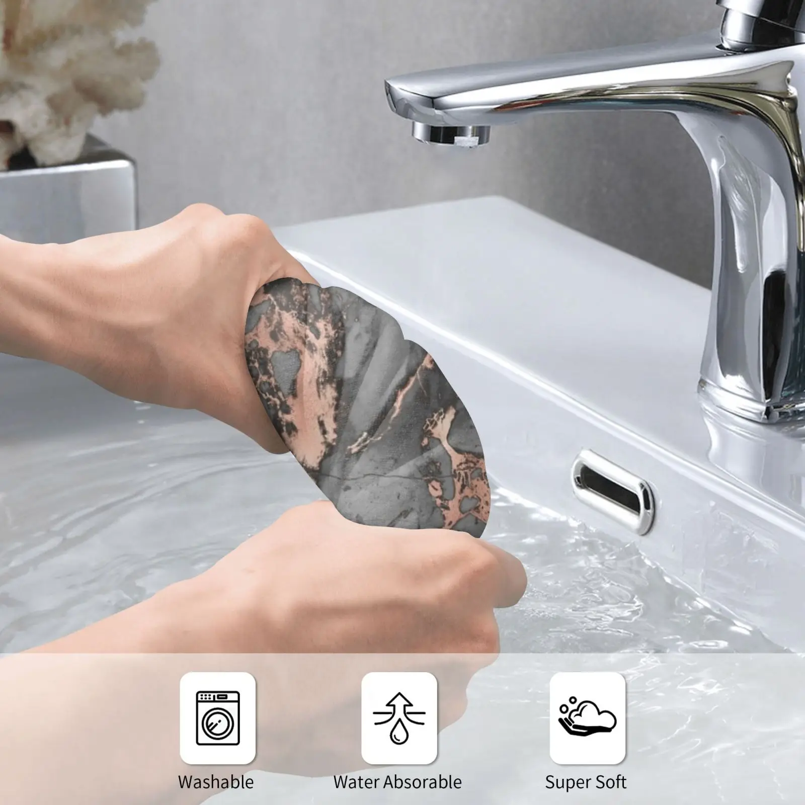 Gray Rose Gold Marble-Ous Bath Towel Beach Cushion Marble Patterns Pattern Rose Gold Gray Cute Trendy Pretty Gray