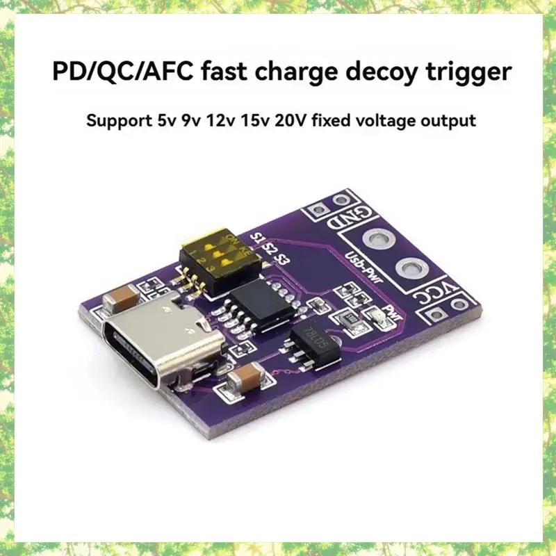 Smart-1 Buah Tipe-c QC PD2.0 PD3.0 Ke DC Spoof Detektor Poll Pemicu Isi Daya Cepat USB-PD Papan Perubahan Catu Daya Notebook