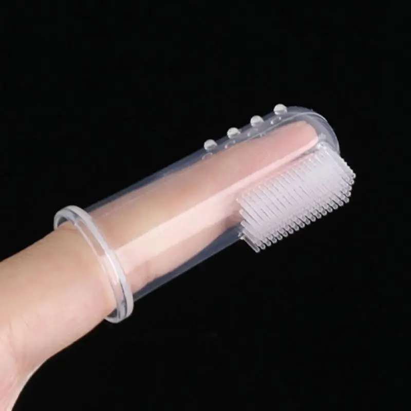 حزمة U13F من 10 فرش من السيليكون الصافية فرش تدريب الأطفال فرشا سلامة السيليكون فرشاة إصبع لنظافة الأسنان الرضع #3