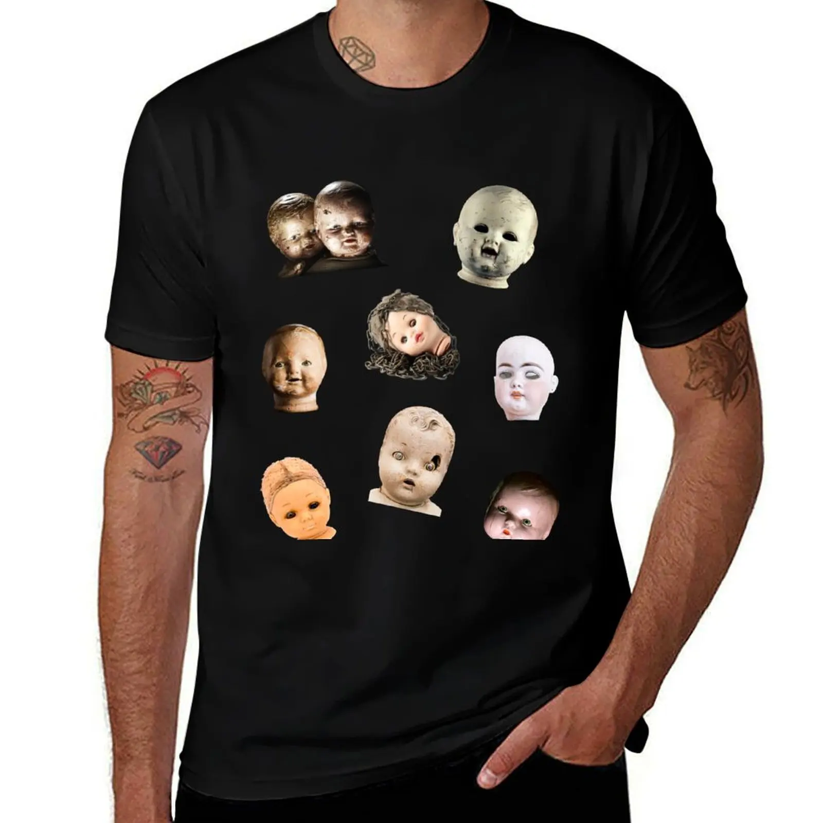 

for shirts shirts man T-Shirt cotton man for cotton shirt man Heads Vintage t T-Shirt funny cotton Doll t t #2 Creepy