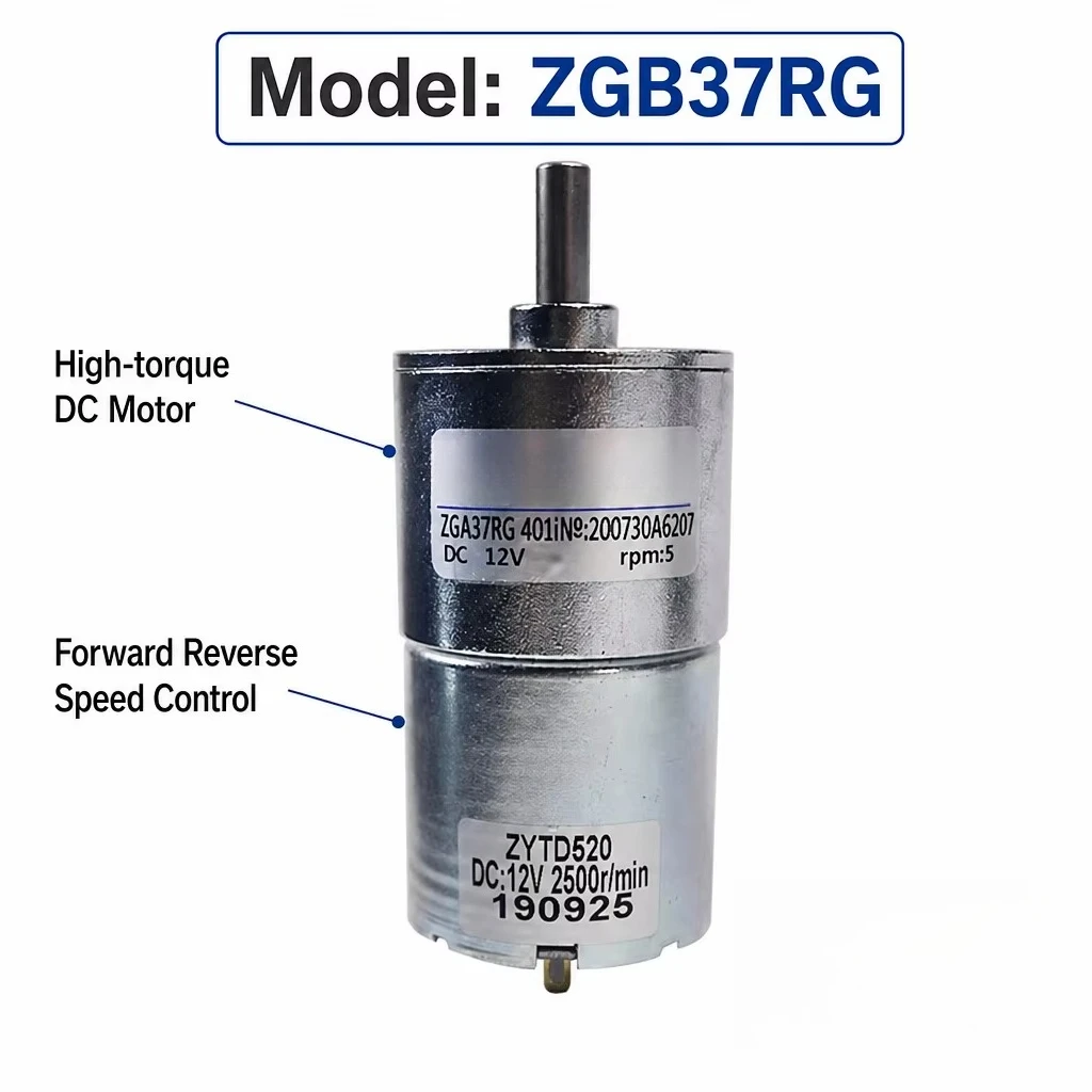 ZGB37RG ZYTD520 DC Geared Motor, High Torque Forward and Reverse Speed Control, Suitable for Industrial Automation