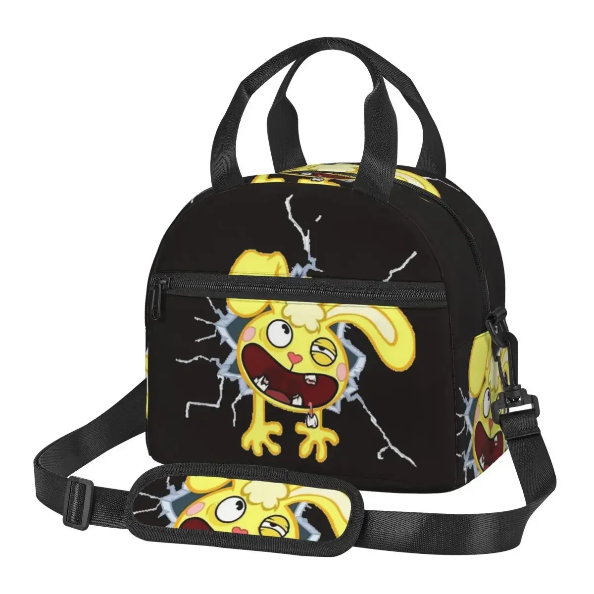 Happy Tree Friends Insulated Lunch Bag for Women Bento Storage Food Boxes Portable Cooler Thermal Lunch Box Tote