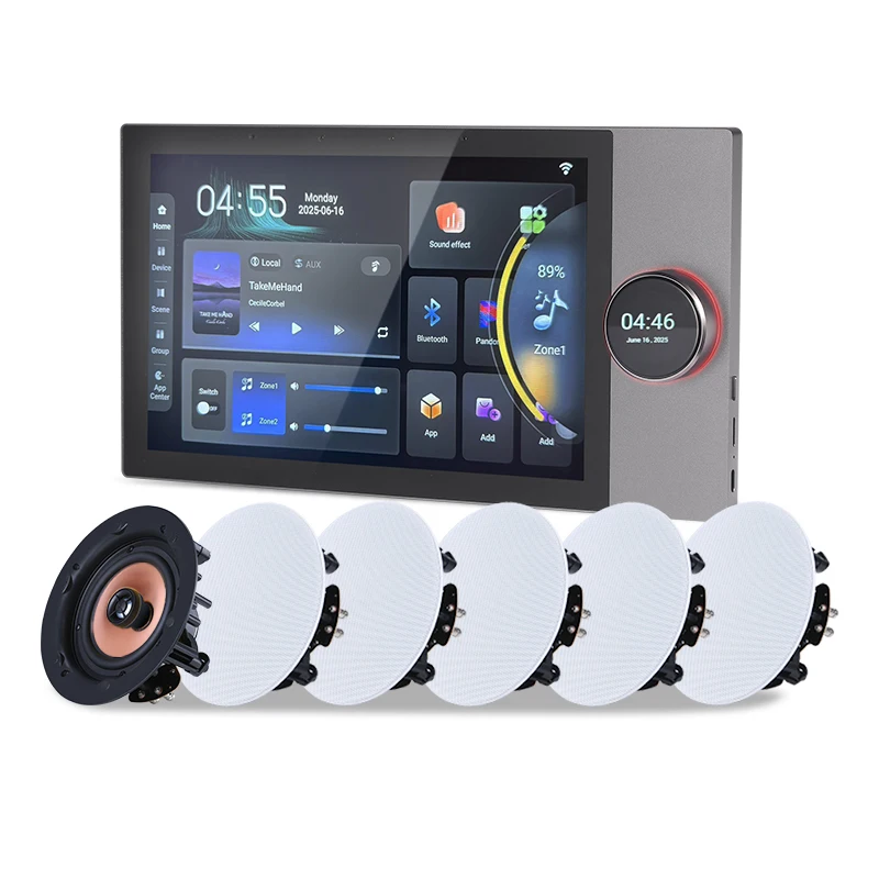 Smart Home Background Music System Two Zones10 Inch Intelligent Central Control Panel Wall Amplifier