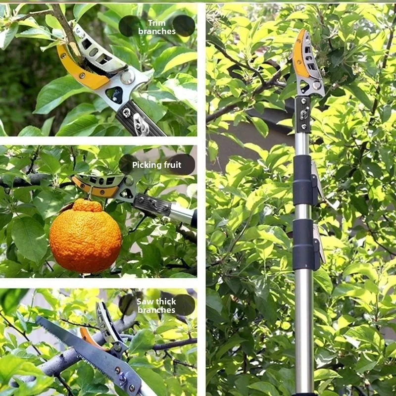 High altitude fruit picker, thickened alloy telescopic rod, sharp and durable, labor-saving ABS blade, easy to disassemble