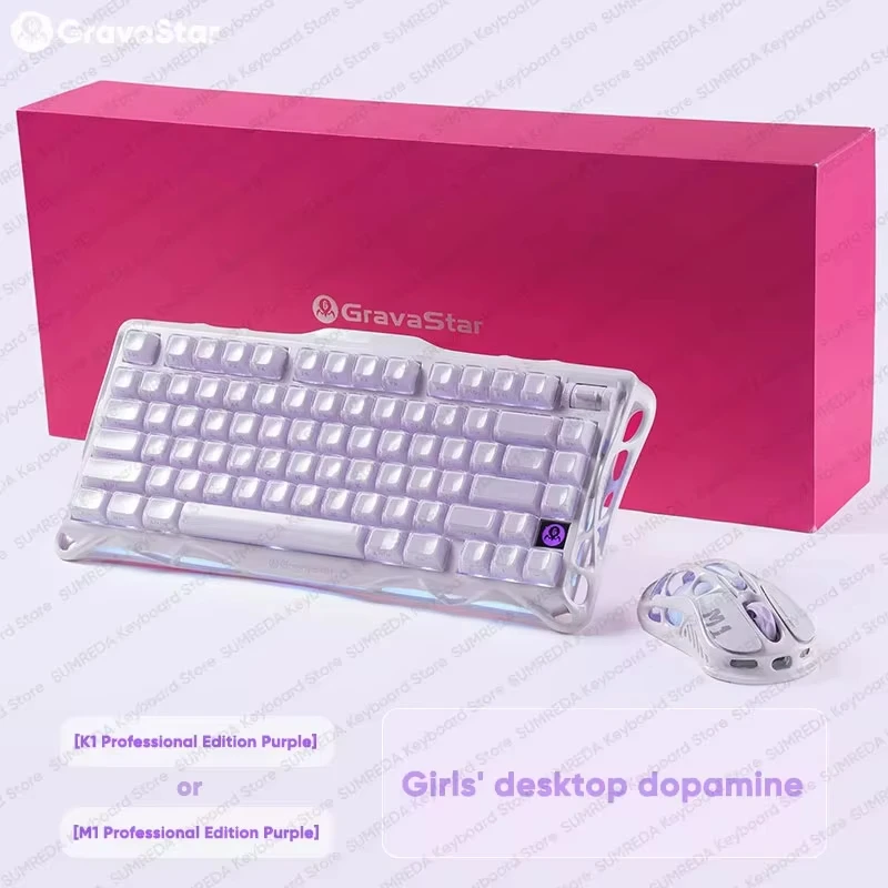 GravaStar M1 M2 Wireless Mouse or Mercury K1 Keyboard Magnesium Alloy Hollow design Bluetooth 2.4G Wired RGB Gaming PC Accessori
