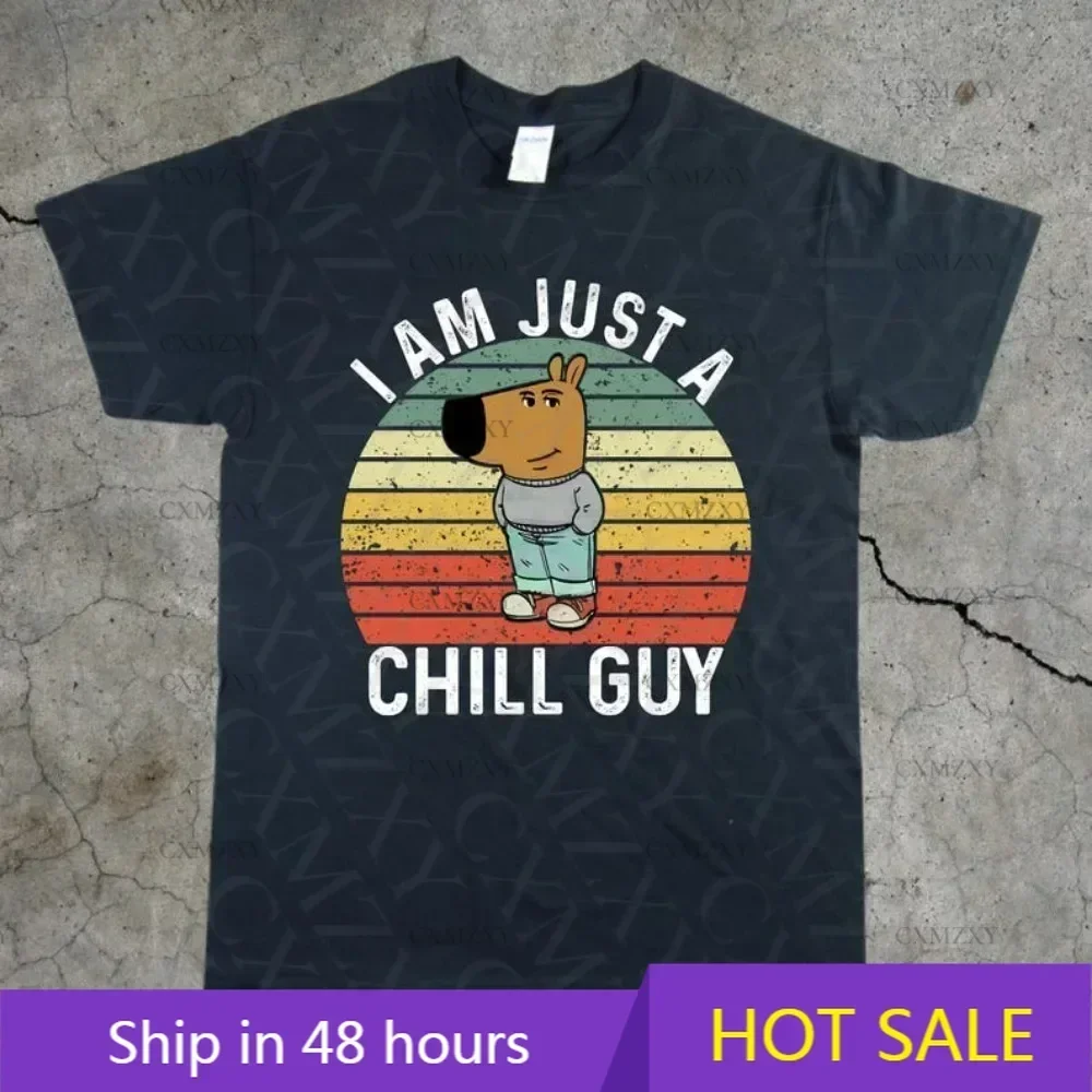 Chill Guy Meme Funny T-Shirt Unisex Heavy Cotton Tee for Character Lovers, Brainrot Fans, Humor Enthusiasts, Guy Gift, Teem