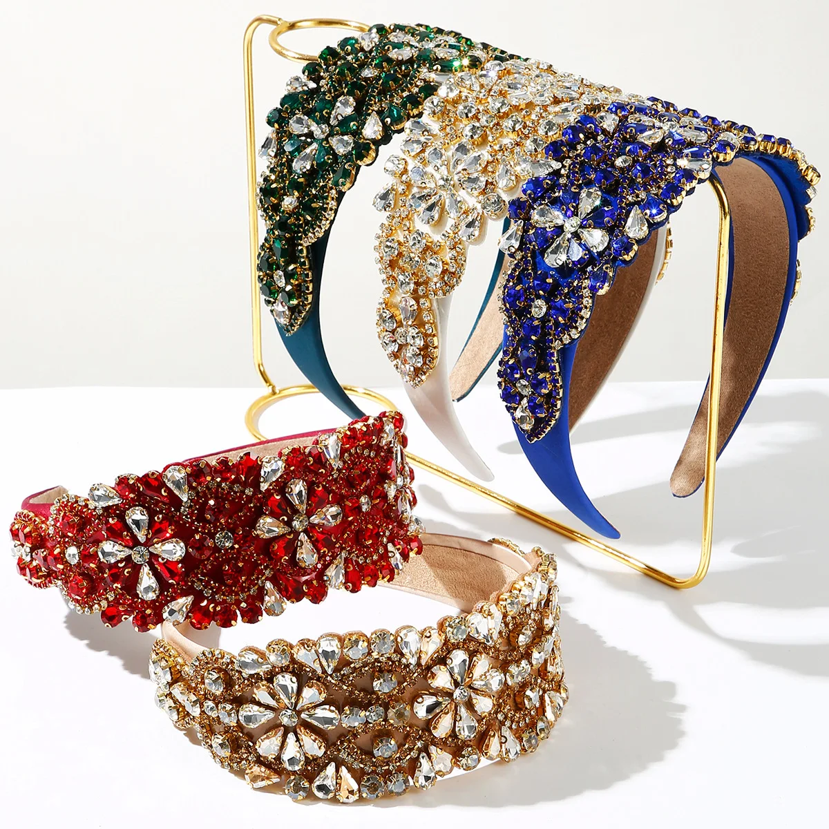 

Новая модная повязка на голову Heming с цветными стеклянными стразами, в стиле барокко, суперблестящая, ретро, для вечеринок