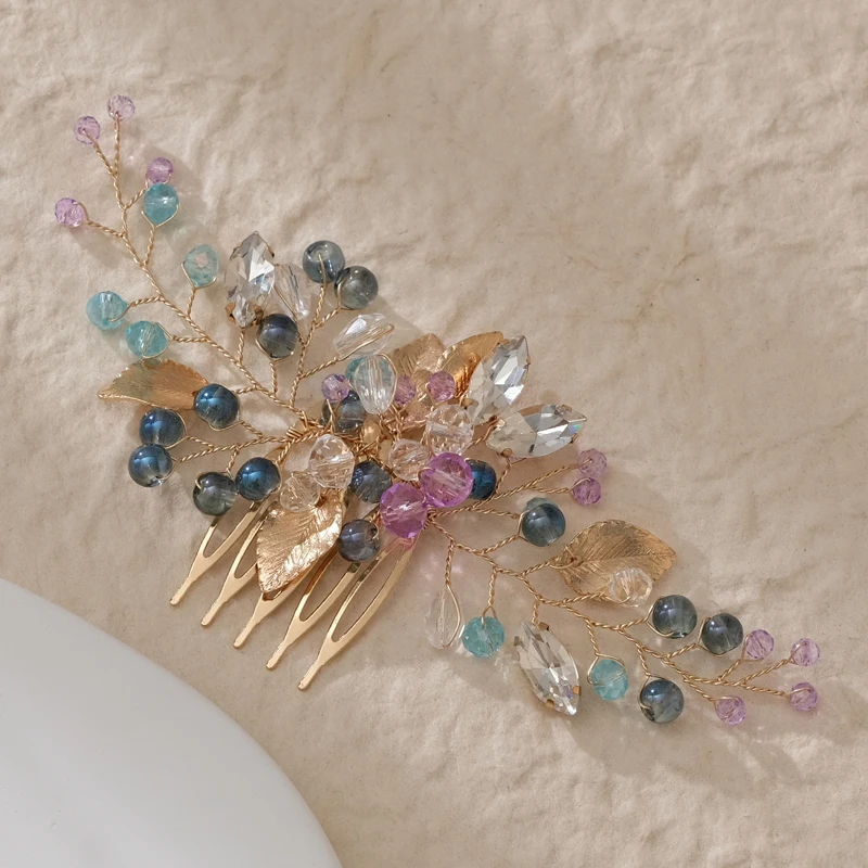New Wedding Hair Accessories Hair Clips Hairpin Crystal Bride Headdress for Women Faux Pearl Barrettes Hair Combs Hair Decor image 5