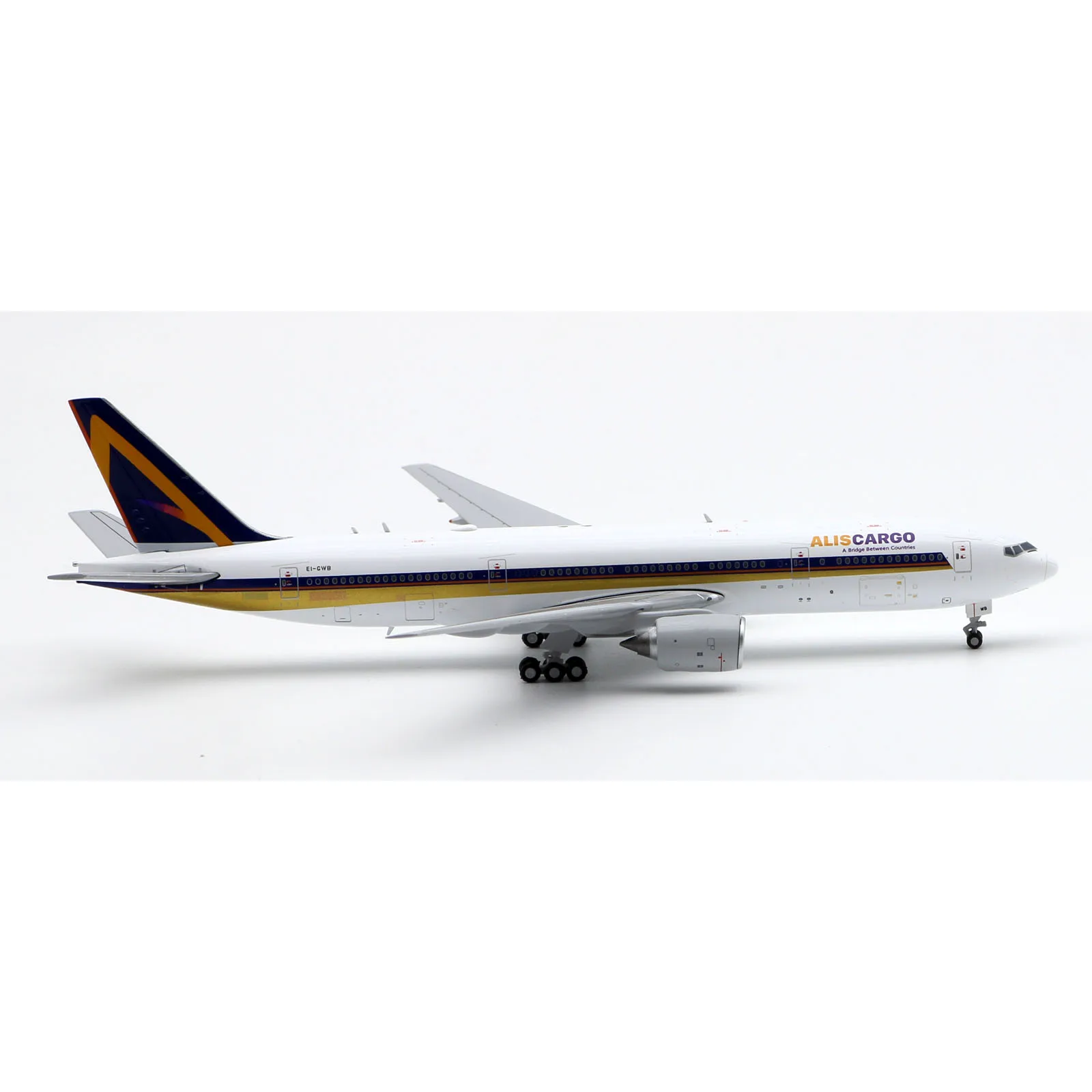 เครื่องบินสะสมโลหะผสม LH4265 ของขวัญ JC Wings รุ่น 1:400 Alis Cargo Airlines Boeing B777-200(ER) โมเดลเครื่องบินเจ็ทหล่อขึ้นรูป EI-GWB