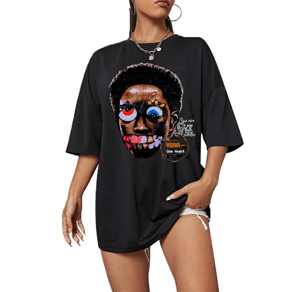 Gothic Bonce Print Loose T-Shirt Oversized Hip-Hop Aesthetic Men Women Short Sleeve Harajuku Streetwear Tops