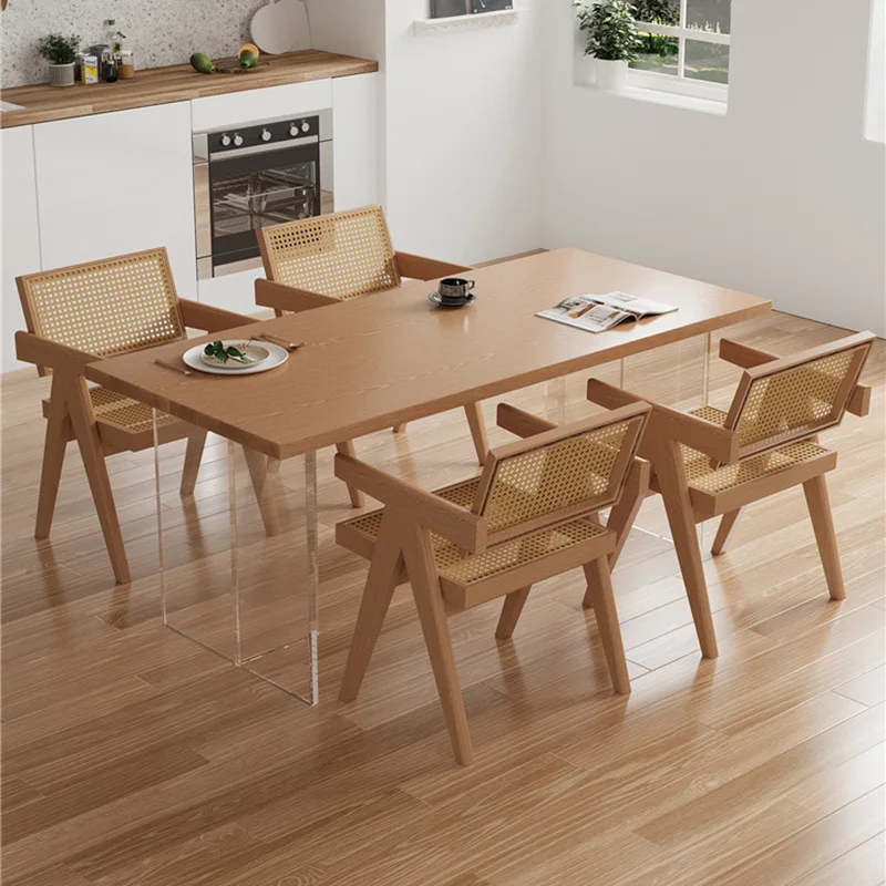 Japanese Acrylic Floating Table Nordic Living Room Study Solid Wood Dining Table Designer Home Furniture Muebles De Esiotud FYFD