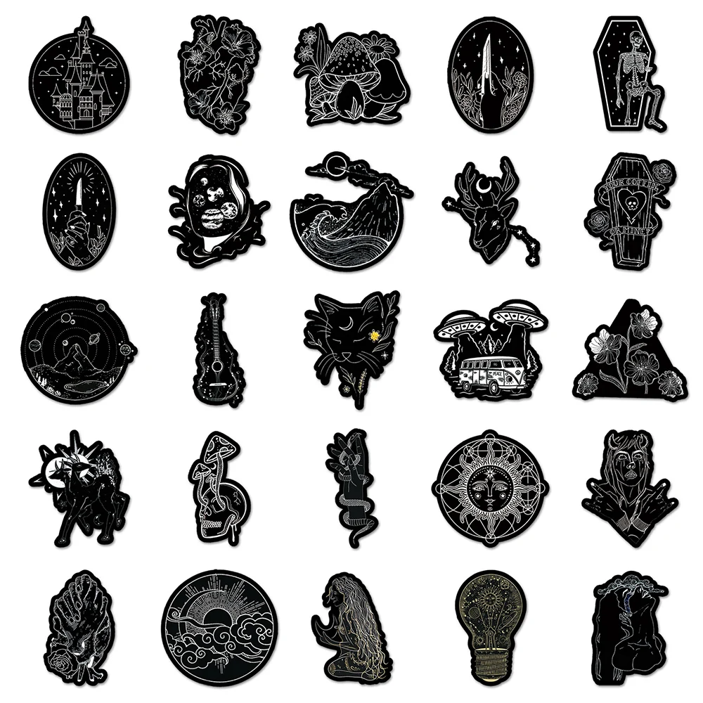 10/30/50pcs INS Artsy Goth Aesthetic Graffiti Sticker Decals Waterproof DIY Skateboard Laptop Motorcycle Vinyl Cool Sticker Pack