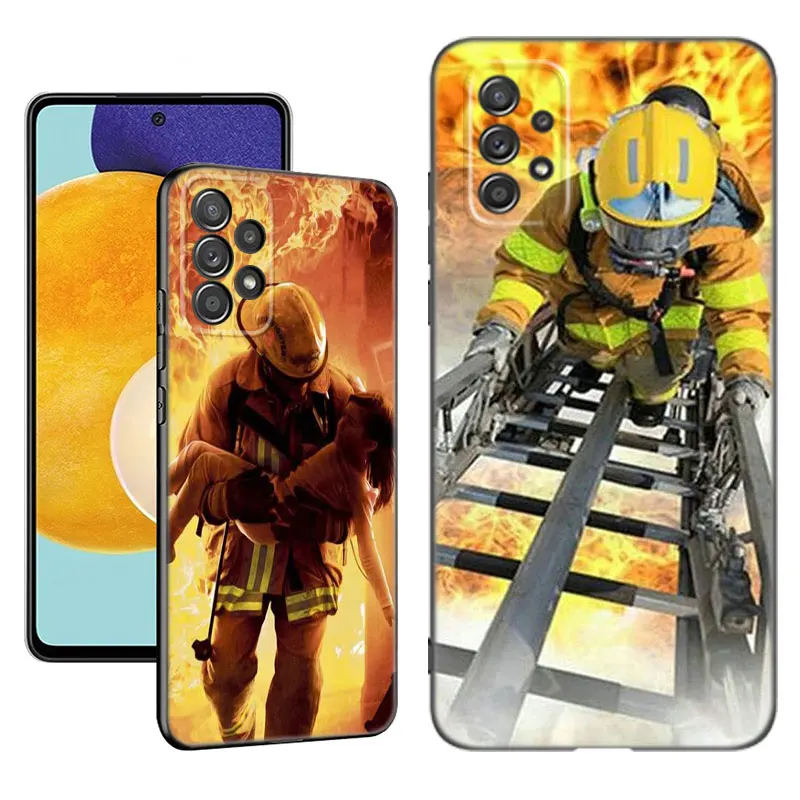 Firefighter Heroes Fireman Case For Samsung A13 A22 A24 A32 A23 A25 A34 A35 A52S A53 A54 A55 A73 A12 A14 A15 A31 A33 A50 A51 A72