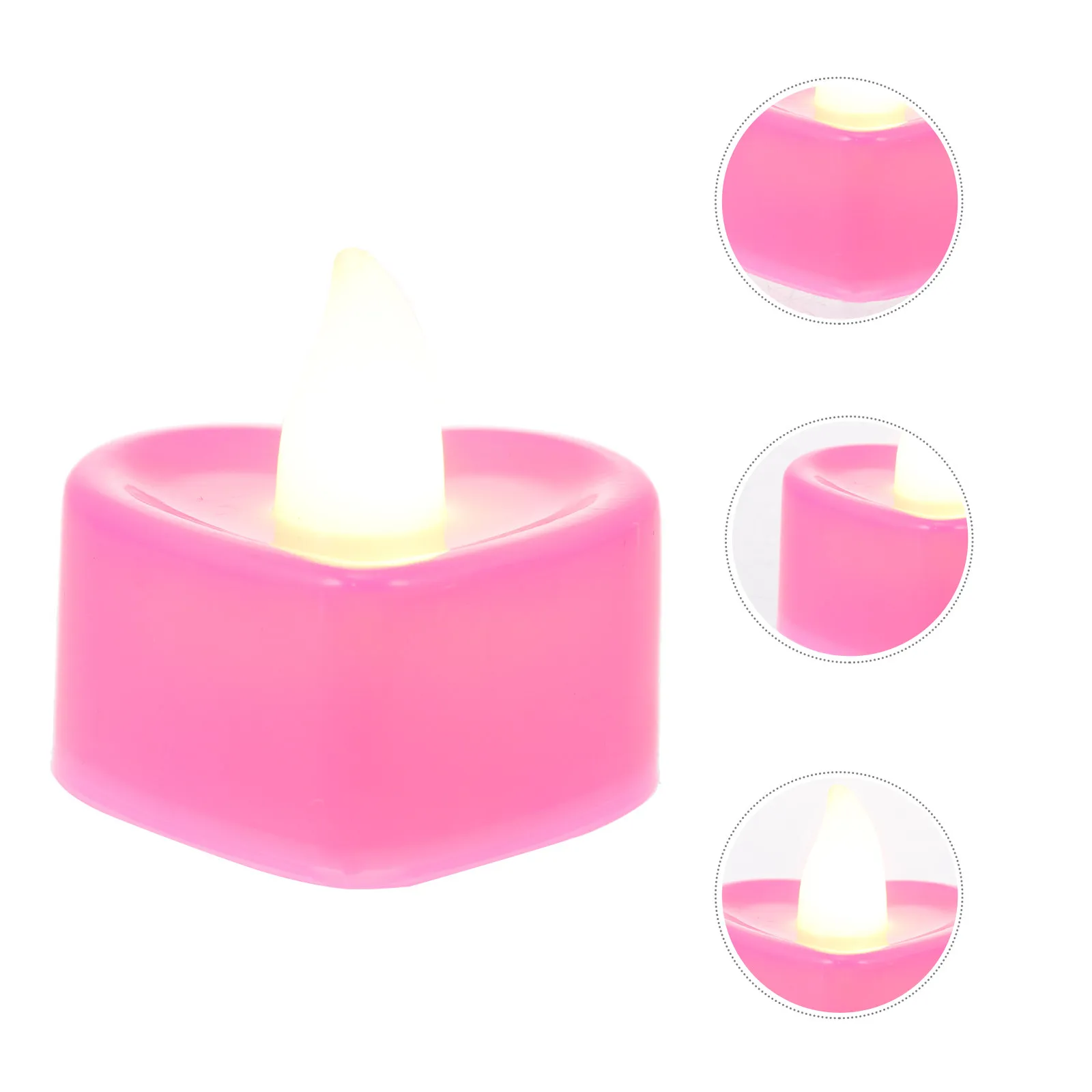 24Pcs Heart Shaped LED Electronic Lamps Romantic Flameless Electric Decorative Lights Battery Powered