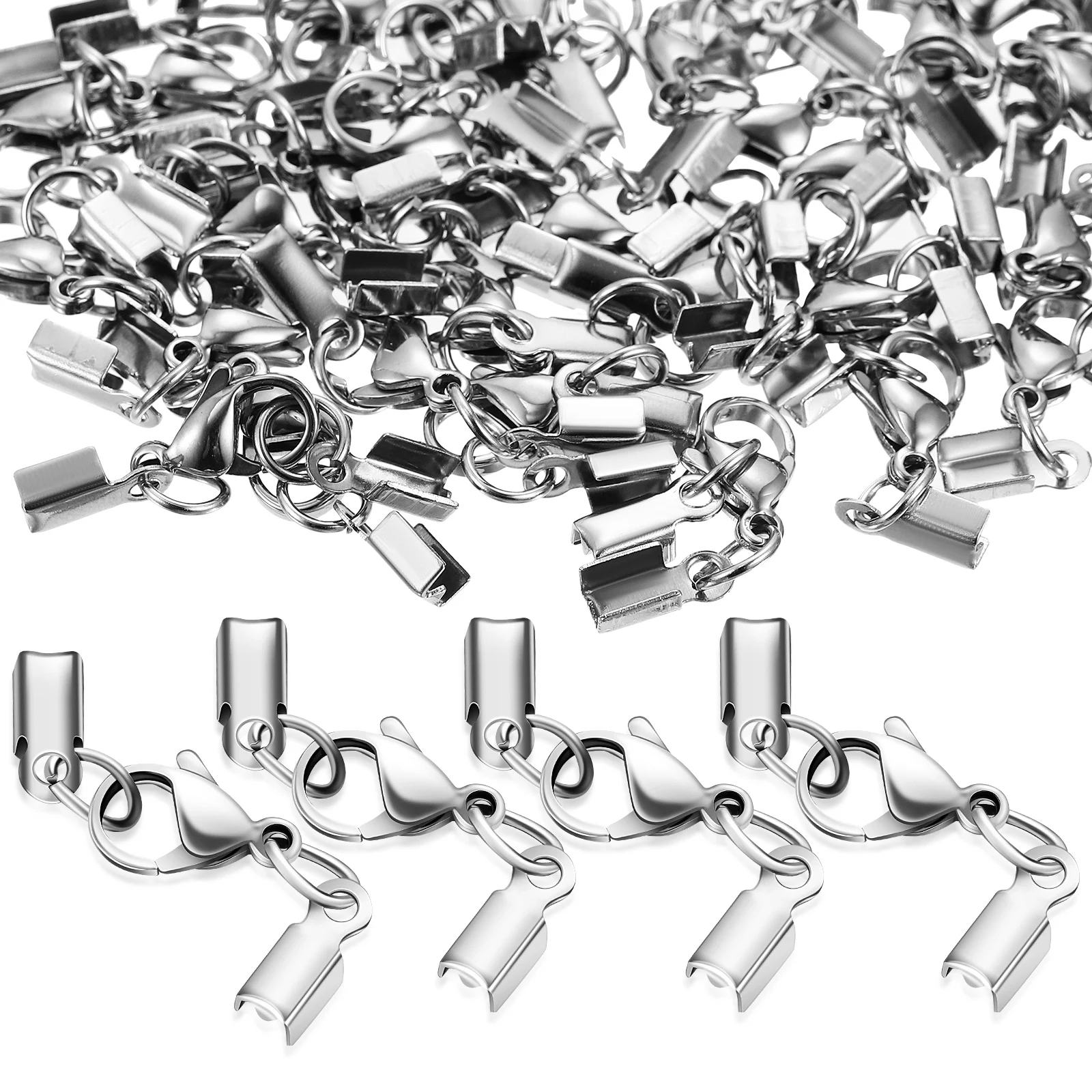 

40 pcs Lobster Stainless Steel Jewelry Accessories Durable Necklace Bracelet Craft Jewelry Lobster Clamps Parts Metal Clips