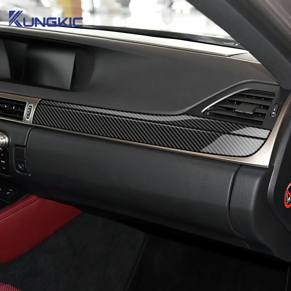 Real Soft Carbon Fiber Sticker for Lexus GS250 GS350 GS200t GS450h GS F 2012 2019 LHD RHD Car Co pilot Center Console Panel view 5