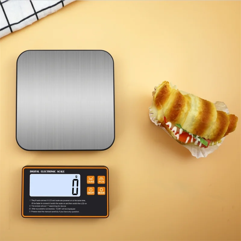 

Беспроводные кухонные весы с дистанционным дисплеем, сковорода из нержавеющей стали, магнитная цифровая электронная 15 кг для приготовления пищевых продуктов питания