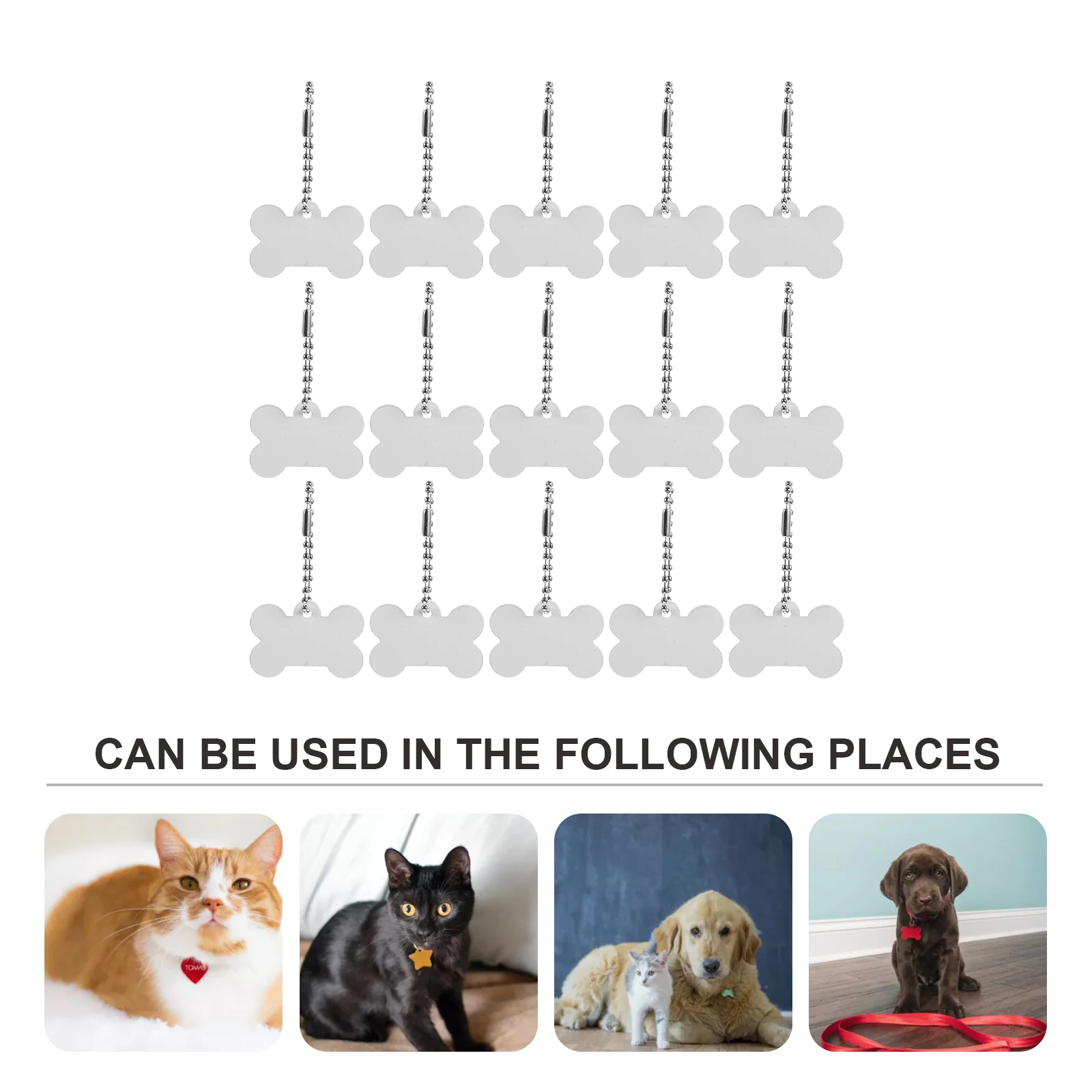 

20pcs Dog Tags Sublimation Blanks Bone Shape Aluminum Alloy Pet Collar Hanging Gifts Dog Tag Pendant Cat Tag Outdoor Pet