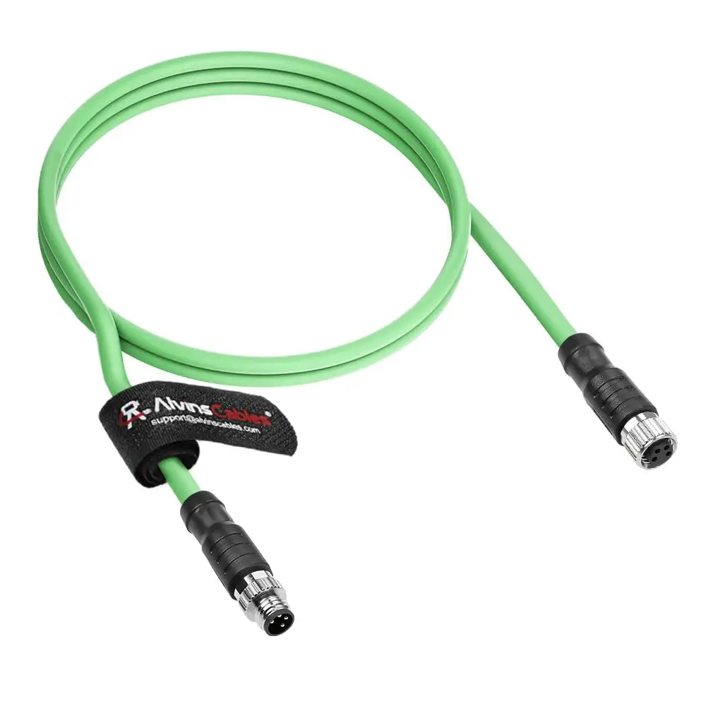 Alvin's M8 A Code 4 Pin M F Cable 10m Shielded for Beckhoff EtherCAT