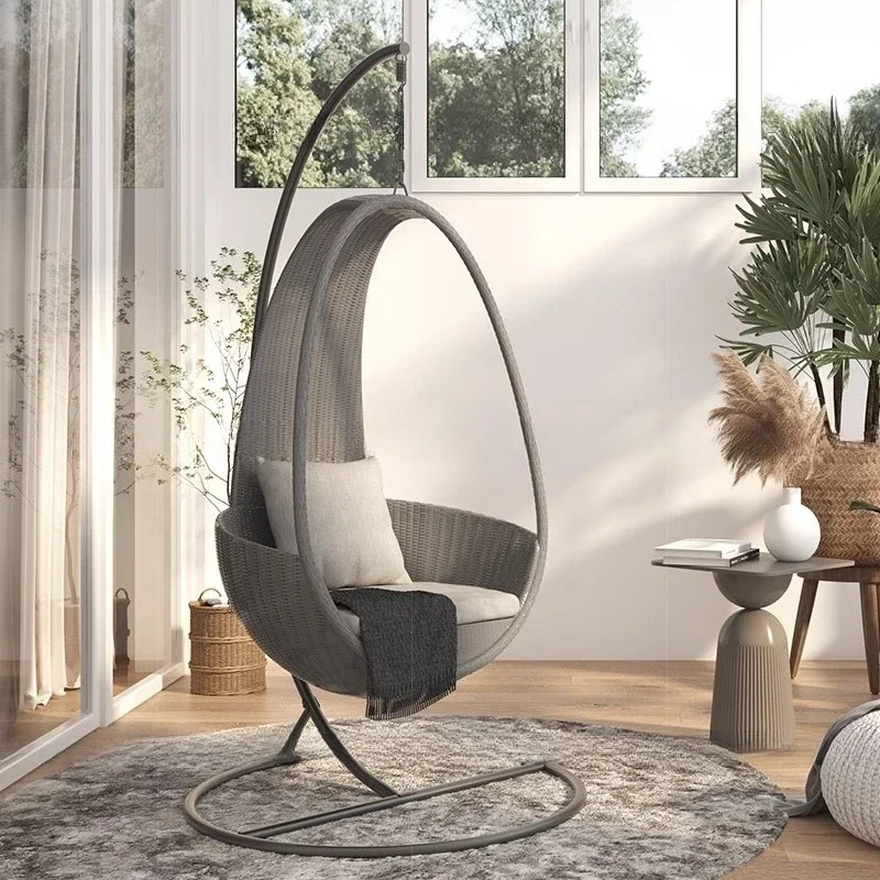 Hanging Basket Rattan Chair Lazy Hanging Chair Indoor Hammock Household Rocking Swing Cradle Single Bird's Nest Chair