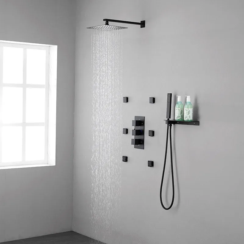 All-copper concealed shower head, embedded in the wall, hidden Y