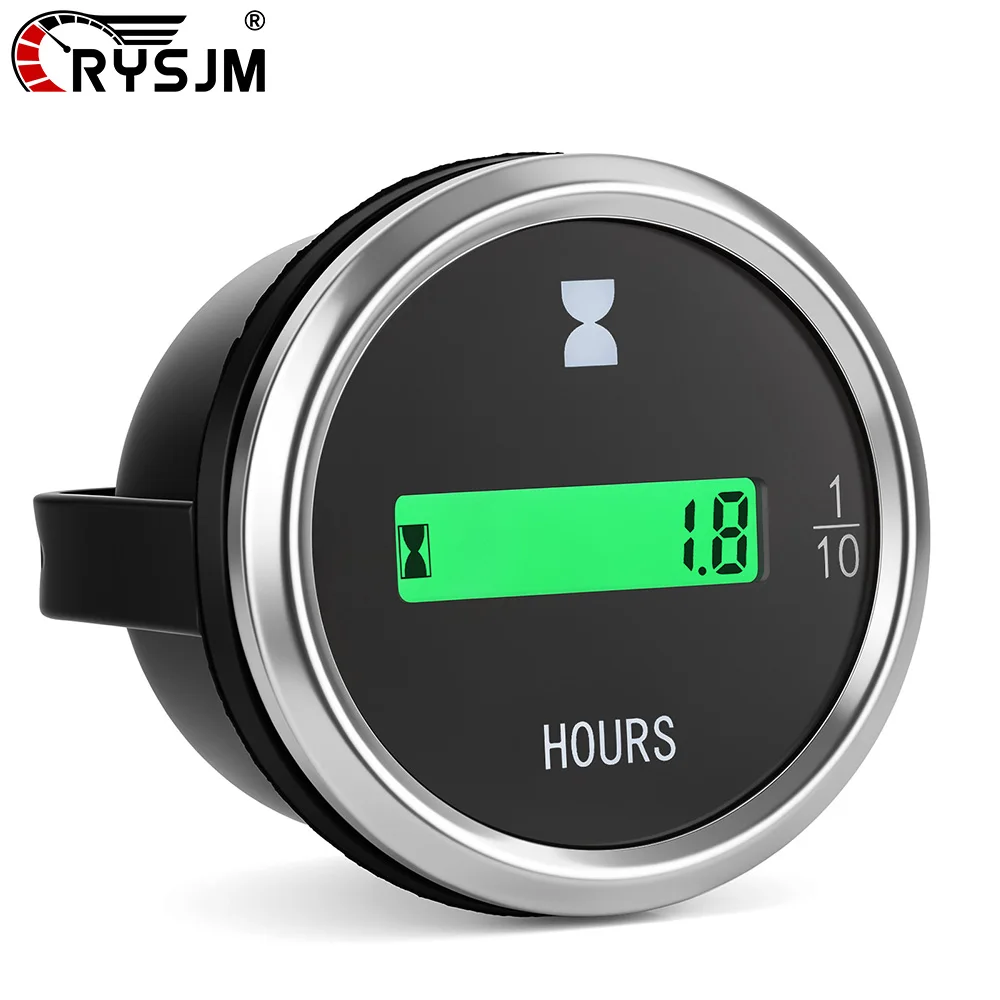 12V-24V Universal 2'' 52mm Car Electronic Timer Meter Digital Hours Gauge Counter Car Accessories for Motorcycle Car Marine Boat