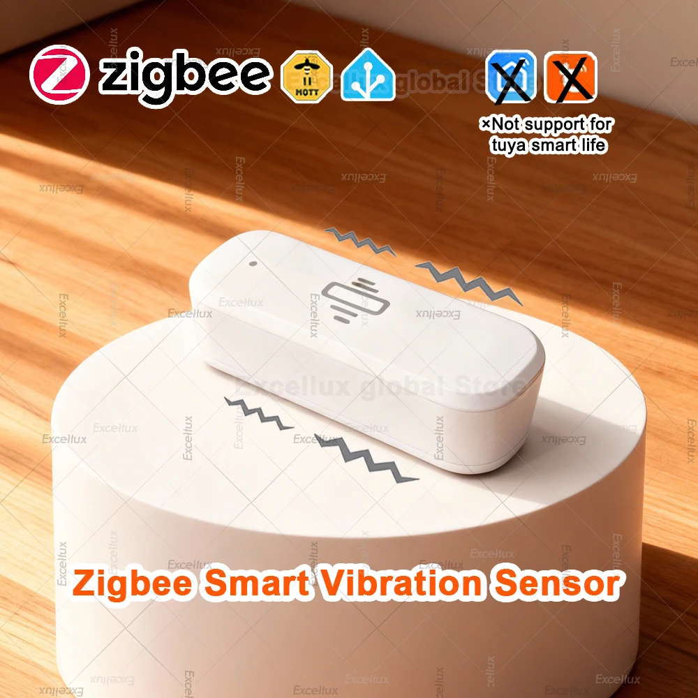 Smart ZigBee Vibration Sensor Remote Monitor Home Security Protection Motion Shock Alarm Only Support Zigbee2MQTT Home Assistant
