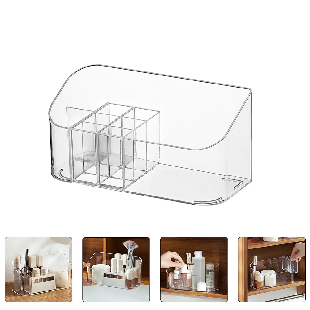 

Plastic Organizer Desktop Sundries Storage Box Multifunctional Transparent Compartment Holder for Jewelry Makeup