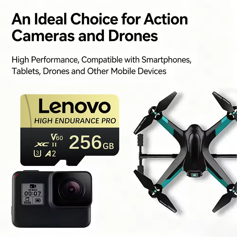 Lenovo High Speed Micro SD Card Memory Card 512GB 4K Full HD Video Compatible with Phone GoPro Action Camera 64GB 128GB 256GB view 6