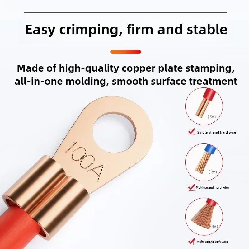 OT Series Terminal Splice Wire Copper3 5 10 20 30 40 50 60 80 100 150 200 300 400A Shape Circular Naked Cable Connector Open Lug