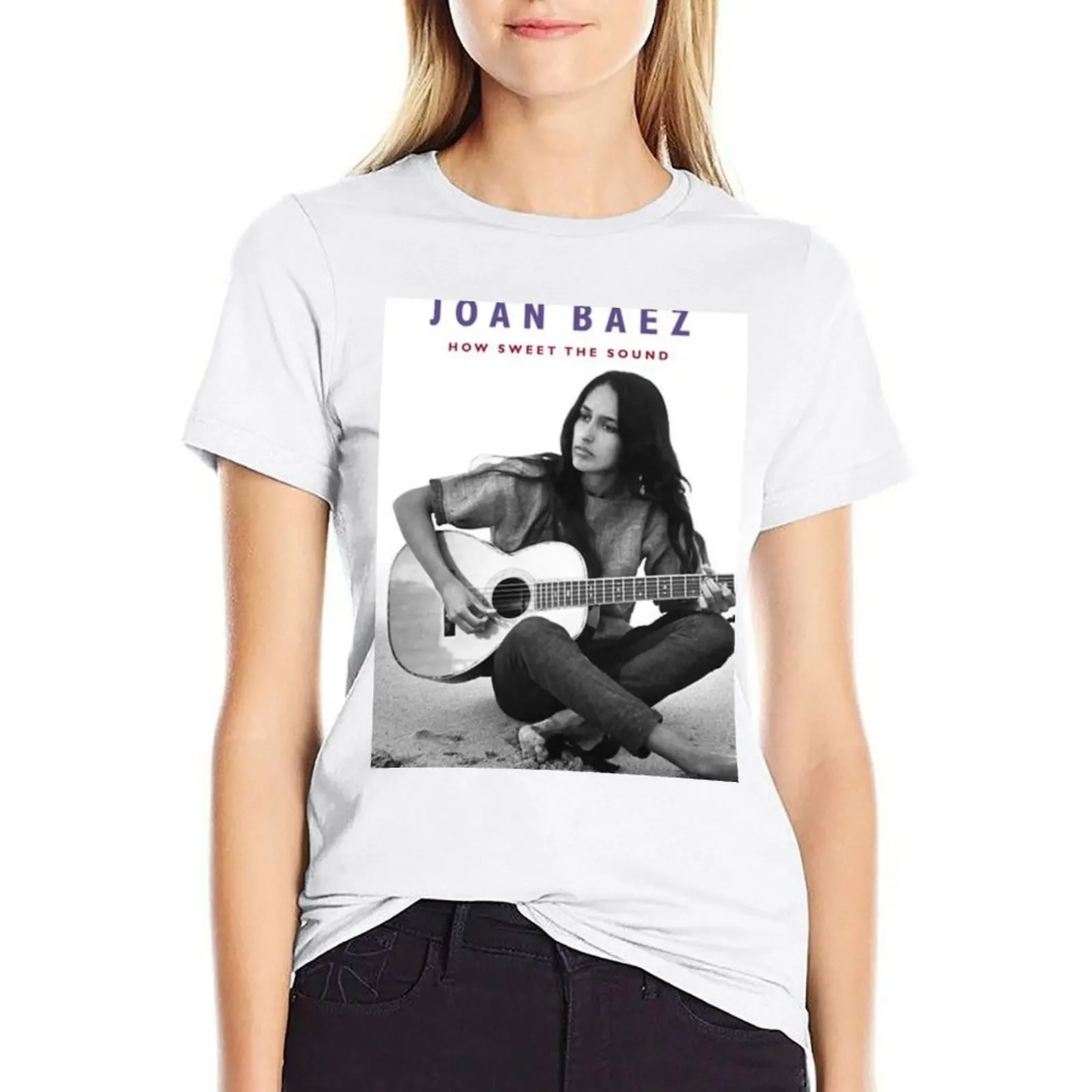 Joan bez-女性用の白いTシャツ,ヒアサンの音がする服,かわいい