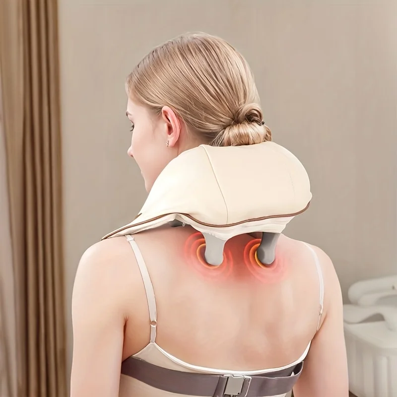 Neck Massager With Heat - Neck and Shoulder Massagers For Pain Relief Deep Tissue 5D Simulate Human Hand Grasping and Kneading N