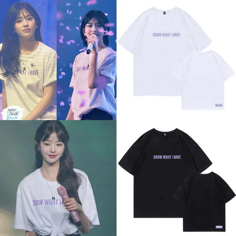 IVE T Shirt SHOW WHAT I HAVE World Tour Same Top High Quality Cotton Short Sleeve Tee Yujin Wonyoung Rei LIZ Leeseo Kpop T-Shirt