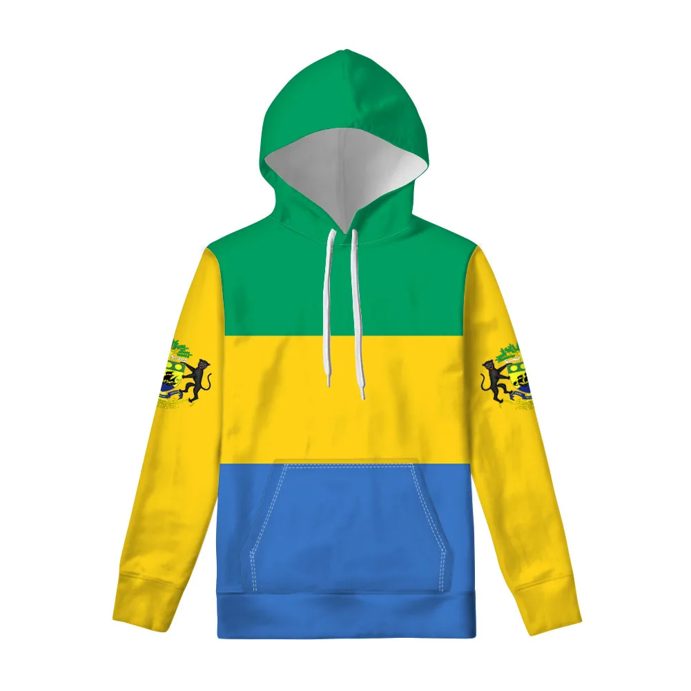 Gabon Zipper Hoodie Custom Made Name Team Logo Sweatshirt Gab Country Travel French Nation Gabonese Flag Gabonaise Clothes