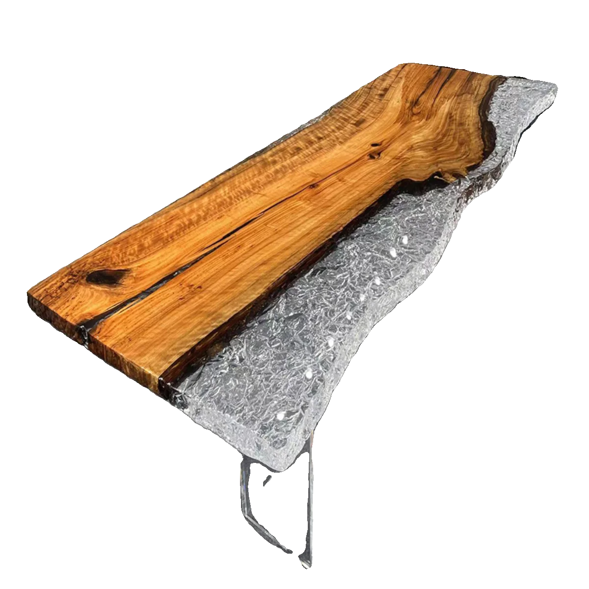 Customized black walnut ice crack resin table 250-90-5